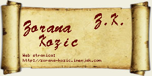 Zorana Kozić vizit kartica
